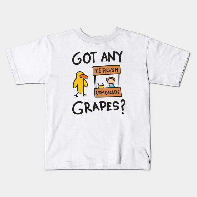 Duck Song Got Any Grapes? Kids Funny Kids T-Shirt by Clawmarks